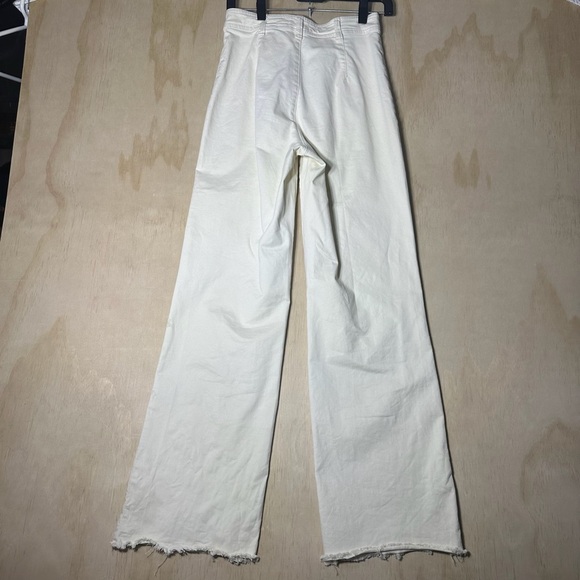 Marine Layer Full Length Raw Edge Bridget Flare Pant in Cream Size 4 - Picture 8 of 12